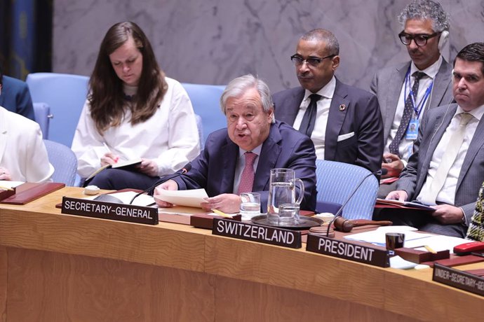 October 2, 2024, Ny, USA: New York, NY - October 2, 2024:.Secretary-General Antonio Guterres to the United Nations, delivers remarks during the United Nations Security Council meeting at the UN Headquarters in New York City. The session focused on the esc