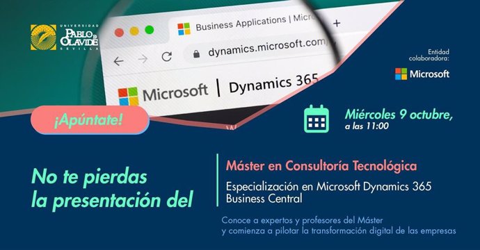 La UPO y Microsoft presentan el primer máster de formación permanente en consultoría tecnológica.