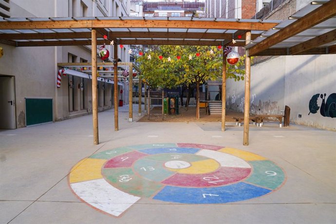 El pati d'una escola de Barcelona