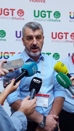 El secretario general de UGT Andalucía, Oskar Martín,.