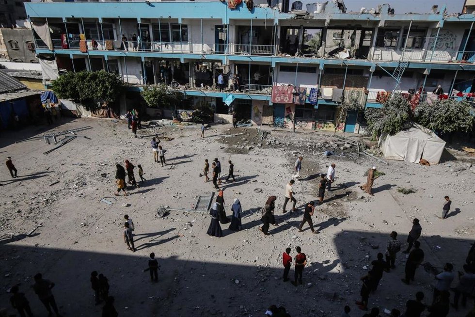 Archivo - Imagen de archivo de una escuela de la UNRWA en la Franja de Gaza.