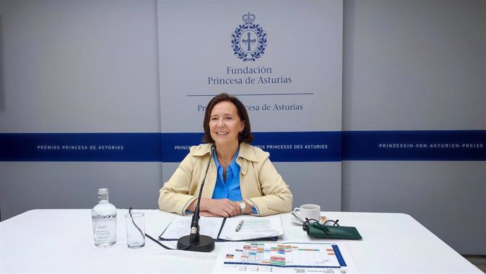 La directora de la Fundación Princesa de Asturias, Teresa Sanjurjo, presenta en rueda de prensa los actos de la Semana de los Premios.