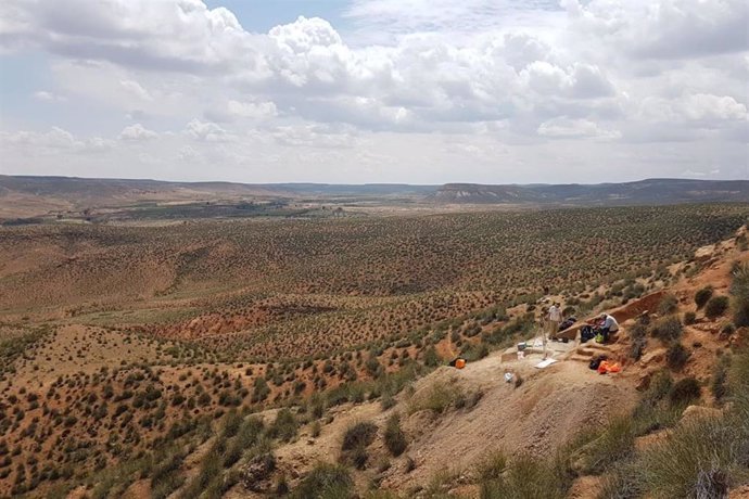 Vista general de los trabajos de excavación en el yacimiento de Guefaït-4.2