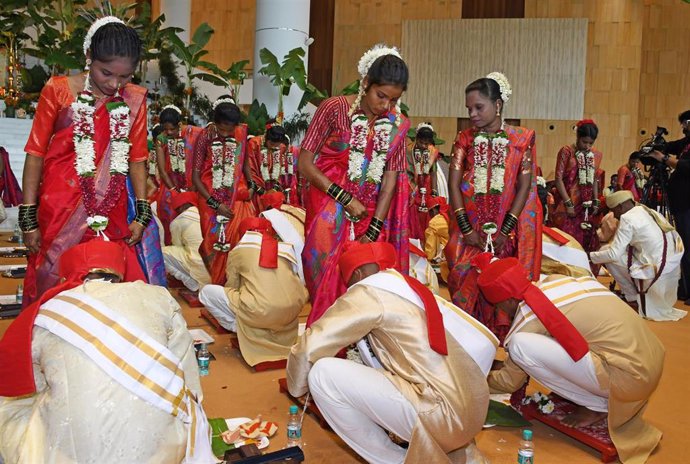 Archivo - Imagen de archivo de una boda en India.