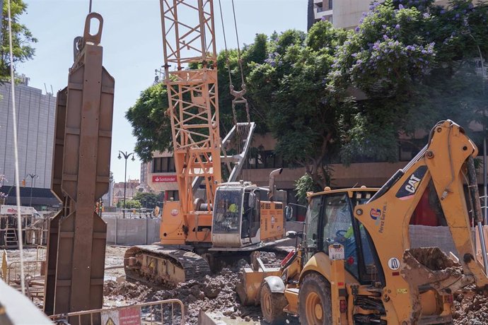 Imagen de archivo de las obras de prolongación del Metro de Málaga al nuevo hospital.