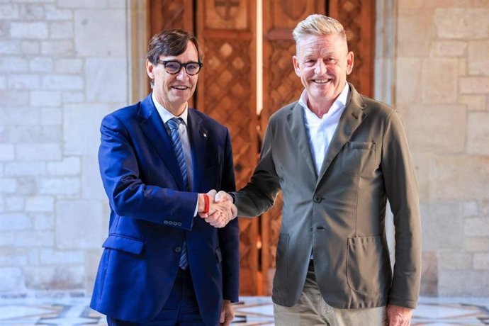 Illa y Griffiths en la reunión de este viernes, en el Palau de la Generalitat