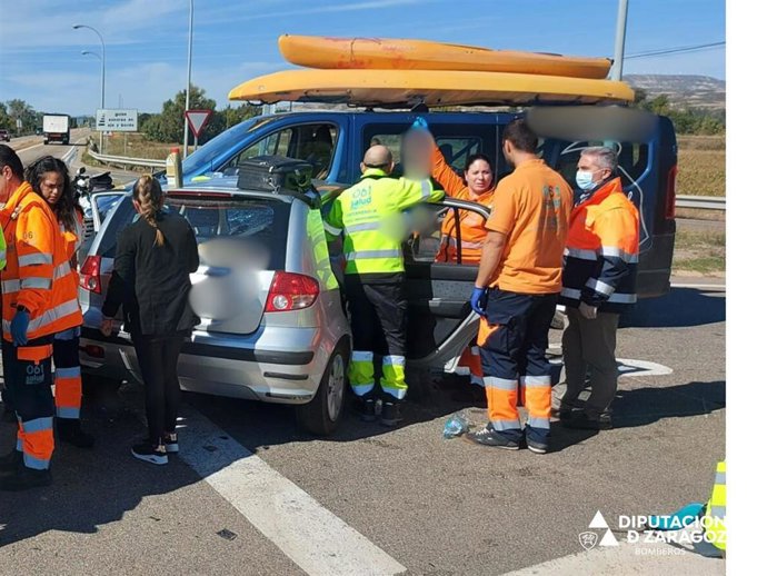 Una colisión múltiple en Alagón ha dejado tres heridos.