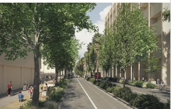Imatge de com quedarà l'avinguda Pérez Galdós de València després de la remodelació aprovada pel govern local que presidix María José Catalá