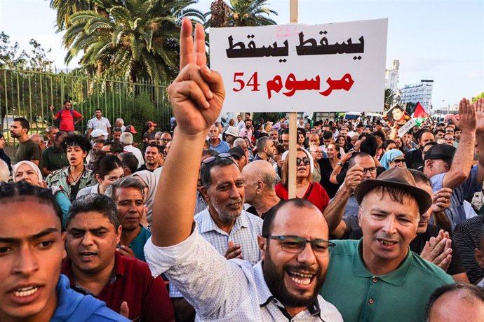 Protestas en Túnez contra el presidente Kais Saied