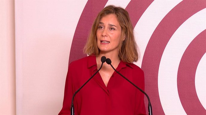 La líder dels Comuns al Parlament, Jéssica Albiach, al Consell Nacional del partit a Barcelona, a 5 d'octubre de 2024