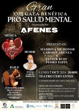 Cartel Gala Afenes Pro Salud Mental 2024.