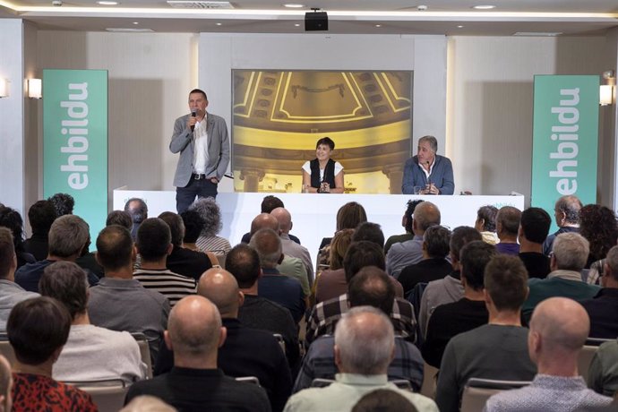 El coordinador general de EH Bildu, Arnaldo Otegi, en un acto en Pamplona