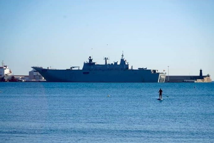 Llegada este sábado del portaaeronaves Juan Carlos I a Melilla.