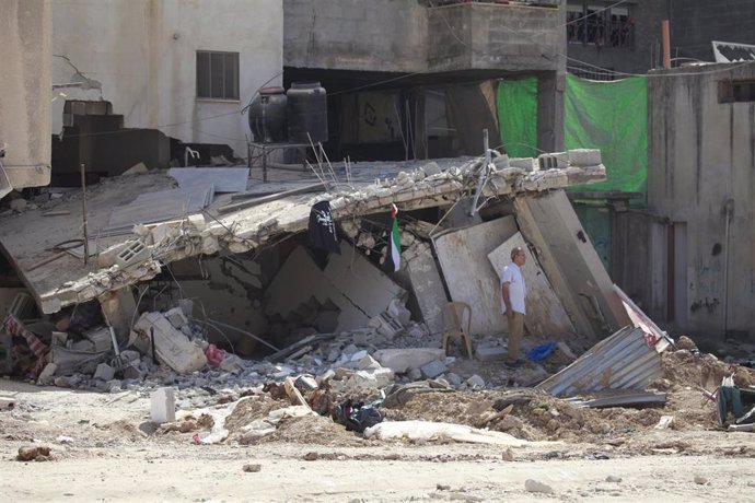 Edificio bombardeado en Tulkarem, Cisjordania