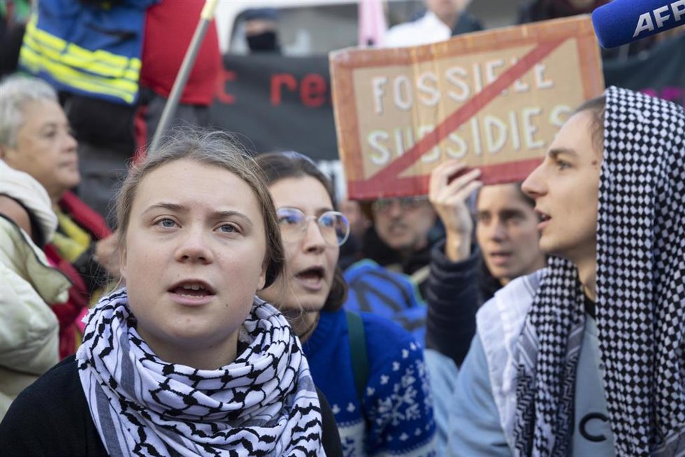 Greta Thunberg protesta en una concentración climática en Bruselas