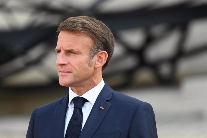 Archivo - El presidente de Francia, Emmanuel Macron, en un acto previo a la ceremonia de apertura de los Juegos Olímpicos de París (archivo)