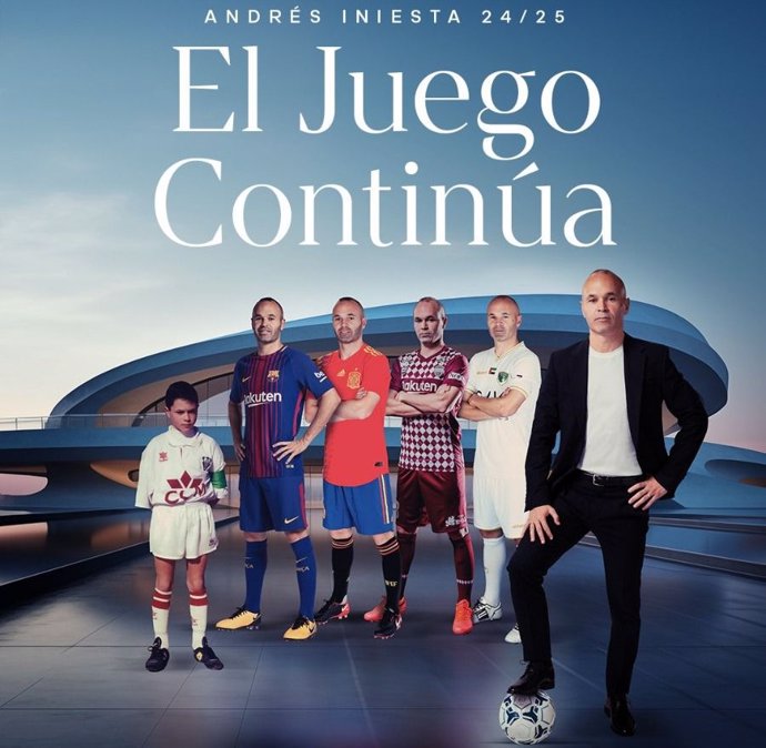 Cartel promocional de la rueda de prensa de Andrés Iniesta en la que anunciará su futuro profesional