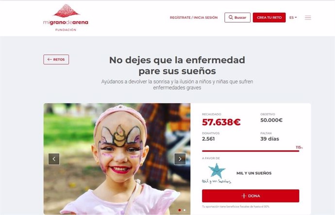 Cmapaña de recaudación de fondos para la Asociación Mil y un sueños.