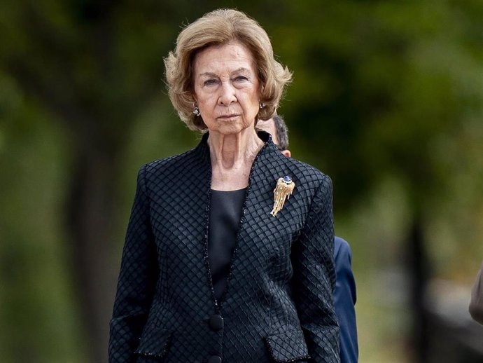 La Reina Sofía, durante el acto con motivo de la Patrona de la UME en la Base Aérea de Torrejón de Ardoz, a 7 de octubre de 2024, en Torrejón de Ardoz, Madrid (España).