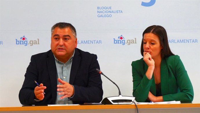 Dirigentes del BNG en rueda de prensa.