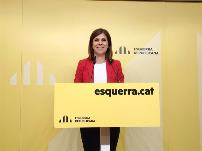 La portavoz de ERC, Marta Vilalta, en rueda de prensa desde la sede de su partido en Barcelona (Catalunya), a 7 de octubre de 2024