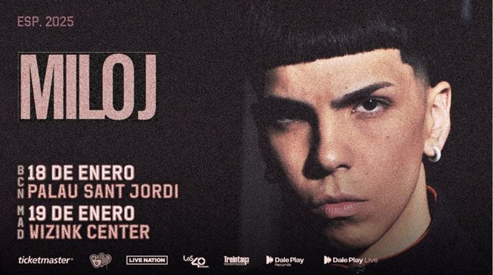 Las entradas para los conciertos de Milo J en Madrid y Barcelona se pondrán a la venta el próximo miércoles 9 de octubre.