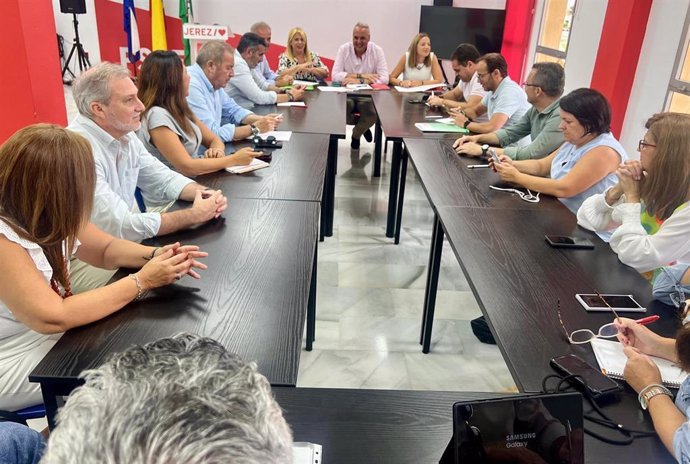 El secretario general del PSOE de Cádiz y diputado en el Congreso, Juan Carlos Ruiz Boix, en una ejecutiva provincial en Jerez de la Frontera (Cádiz)