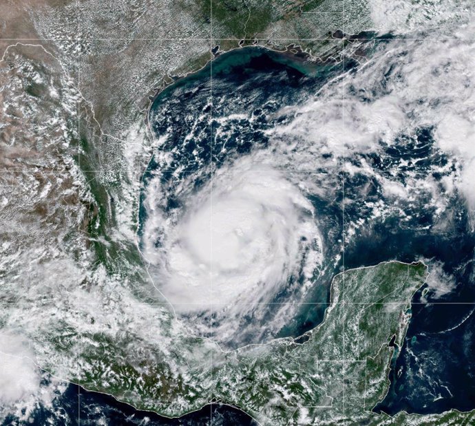 October 6, 2024, Gulf Of Mexico, United States: Tropical Storm Milton, expected to become a major Category 3 hurricane moves across the Gulf of Mexico heading for Florida, shown on the GOES-East satellite, October 6, 2024 from Earth Orbit.