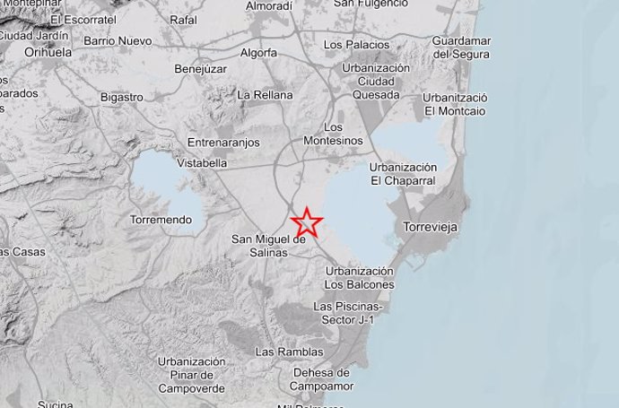 Registrado un terremoto de 2,4 y otro de 2,3 cerca de San Miguel de Salinas (Alicante)