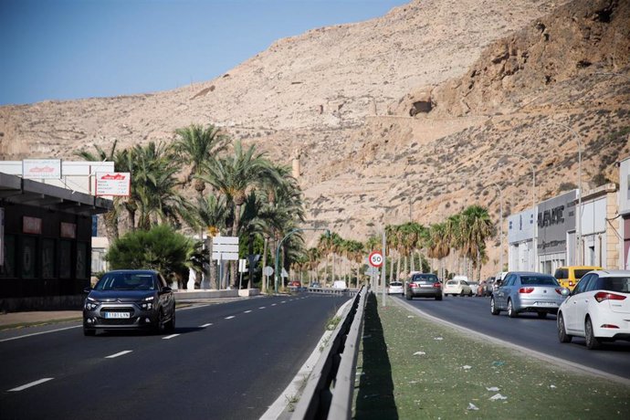 Archivo - Ubicación del futuro acceso directo al Puerto de Almería desde la carretera N-340. A 14 de agosto de 2024, en Almería (Andalucía, España). 