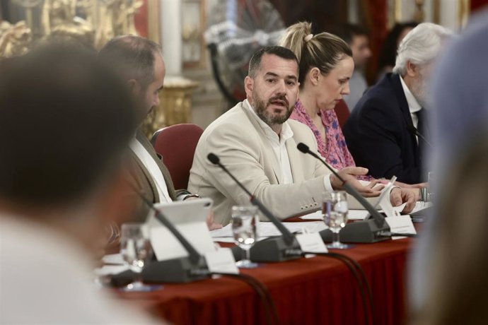 Archivo - Andrés Clavijo, diputado responsable del Instituto de Empleo y Desarrollo Socioeconómico y Tecnológico de la Diputación de Cádiz durante un pleno ordinario. ARCHIVO