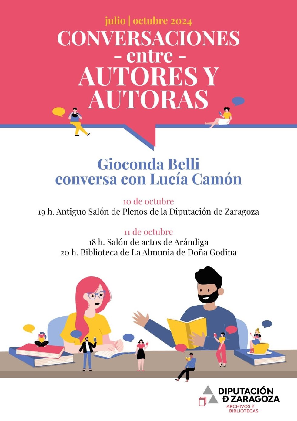 La DPZ organiza el ciclo 'Conversaciones entre autores y autoras'.
