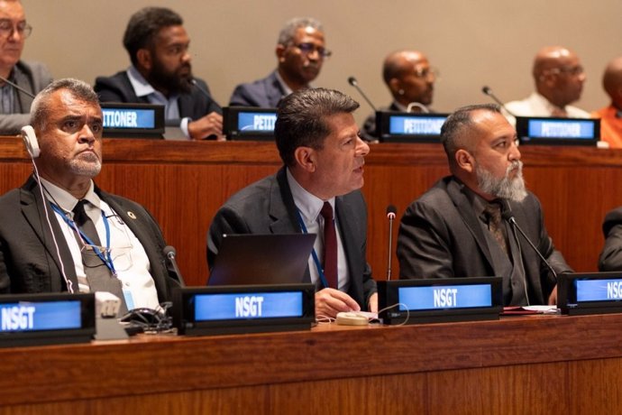 El ministre principal de Gibraltar, Fabián Picardo, durant la seua intervenció en la Quarta Comissió de l'Assemblea General de l'ONU.