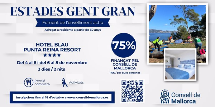 Programa de estancias hoteleras para gente mayor del Consell de Mallorca.