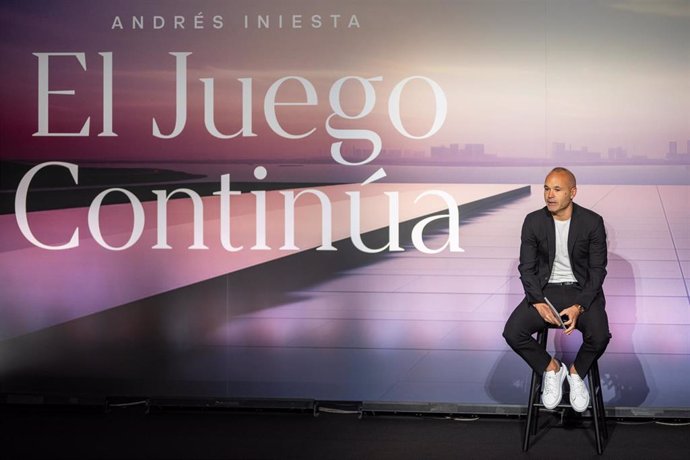 Andrés Iniesta, durante su rueda de prensa de despedida en Barcelona.