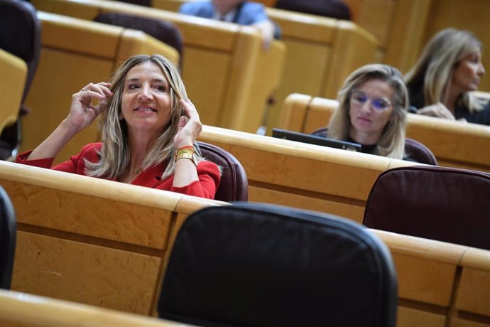 La senadora del PP, Alicia García Rodríguez, durante una sesión plenaria en el Senado en Madrid (España).