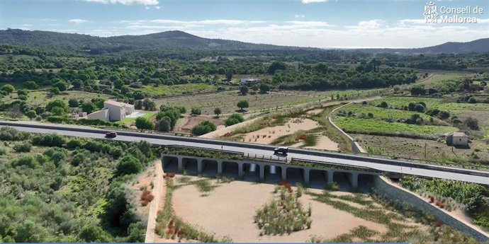 Simulación de la obra de mejora del drenaje de la variante de Sant Llorenç