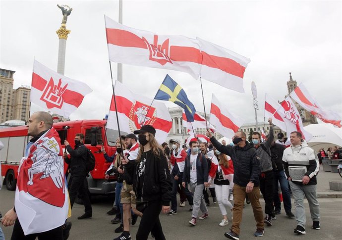 Archivo - Imagen de archivo de una protesta contra el Gobierno de Bielorrusia.