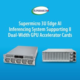 3U EDGE AI Inferencing System Supporting 8 Dual-Width GPU Accelerator Cards (Prnewsfoto/Super Micro Computer, Inc.)