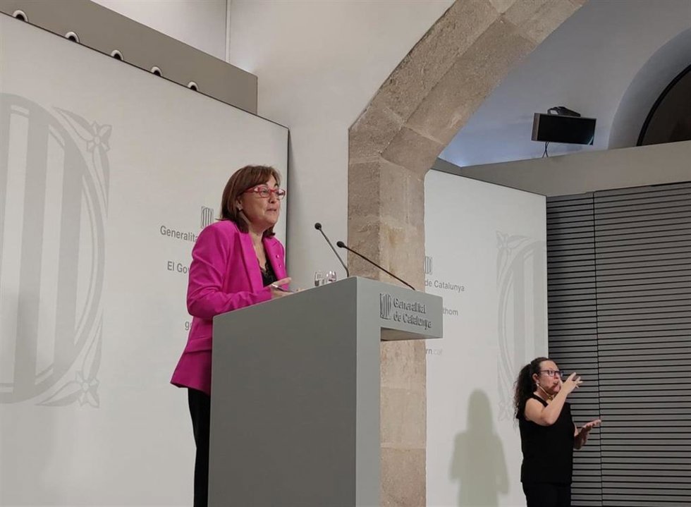 La portavoz de la Generalitat y consellera de Territorio, Vivienda y Transición Ecológica, Sílvia Paneque, en el Palau de la Generalitat
