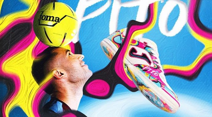 El jugador brasileño Pito y Joma presentan la primera edición especial de las zapatillas Top Flex.