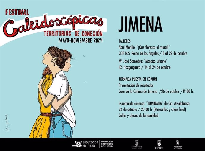 Cartel del Festival Caleidoscópicas de la Diputación en Jimena.