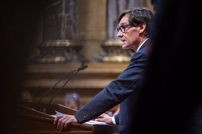 El presidente de la Generalitat, Salvador Illa, en su intervención en el Debate de Política General