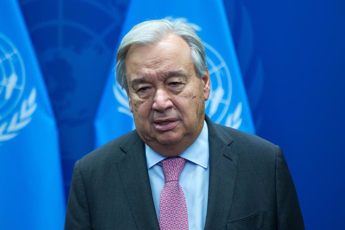 September 25, 2024, New York, Ny, UNITED STATES: United Nations Secretary-General AntÃnio Guterres receives Portuguese Prime Minister Luís Montenegro at United Nations Headquarters in New York, United States, on Wednesday, 25.