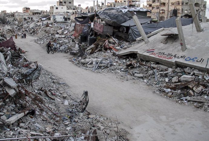 JABALIA, Oct. 7, 2024  -- This photo taken on Oct. 6, 2024 shows the rubble of destroyed buildings in the northern Gaza Strip city of Jabalia. Israel launched a large-scale offensive against Hamas in the Gaza Strip to retaliate against an attack by the fo