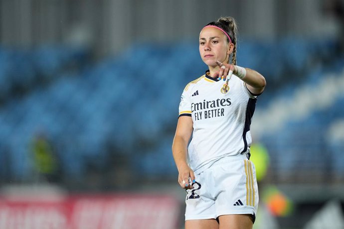 Archivo - Athenea del Castillo of Real Madrid gestures during the Spanish Women League, Liga F, football match played between Real Madrid and Atletico de Madrid at Alfredo Di Stefano stadium on May 11, 2024 in Valdebebas, Madrid, Spain.