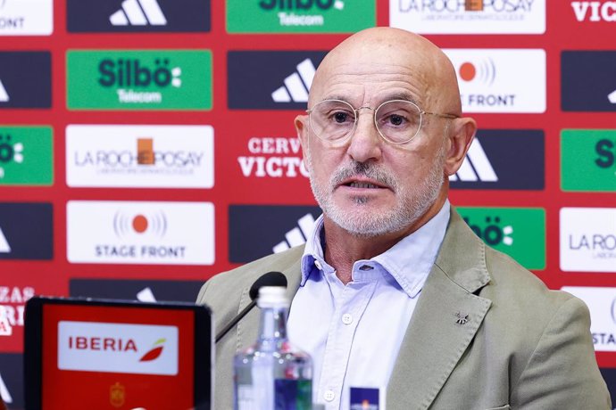 Luis de la Fuente, head coach of Spain Team, attends his press conference to announce the list of summoned players ahead the UEFA Nations League football matches of Spain Team against Dinamarca and Serbia at Ciudad del Futbol on October 4, 2024, in Las Ro