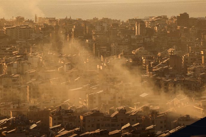 Bombardeos en Beirut, capital de Líbano