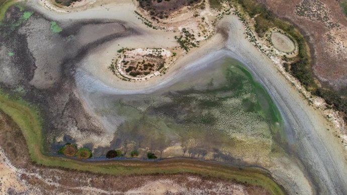 Imagen aérea de Santa Olalla, en octubre de 2024.