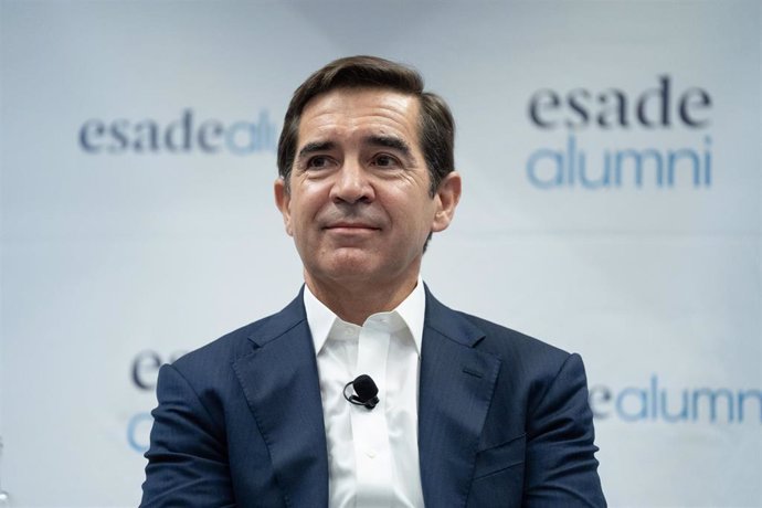 El presidente del BBVA, Carlos Torres Vila, durante una sesión de Martins Esade, a 17 de septiembre de 2024, en Barcelona, Cataluña (España).